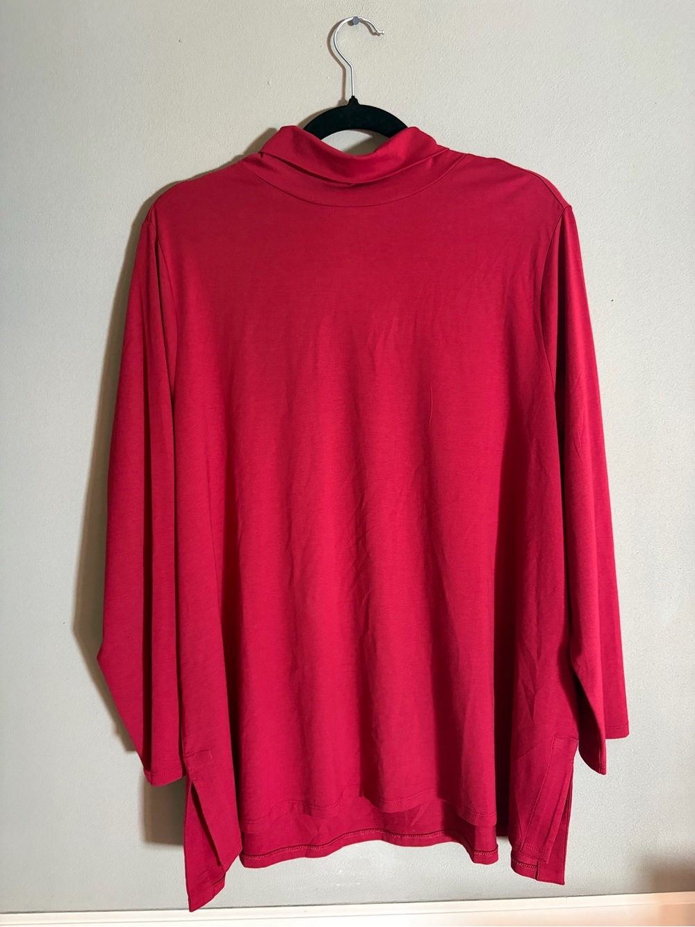 J.Jill Wearever Crimson Red Turtleneck Tunic Top Petite XL Long Sleeve NWT